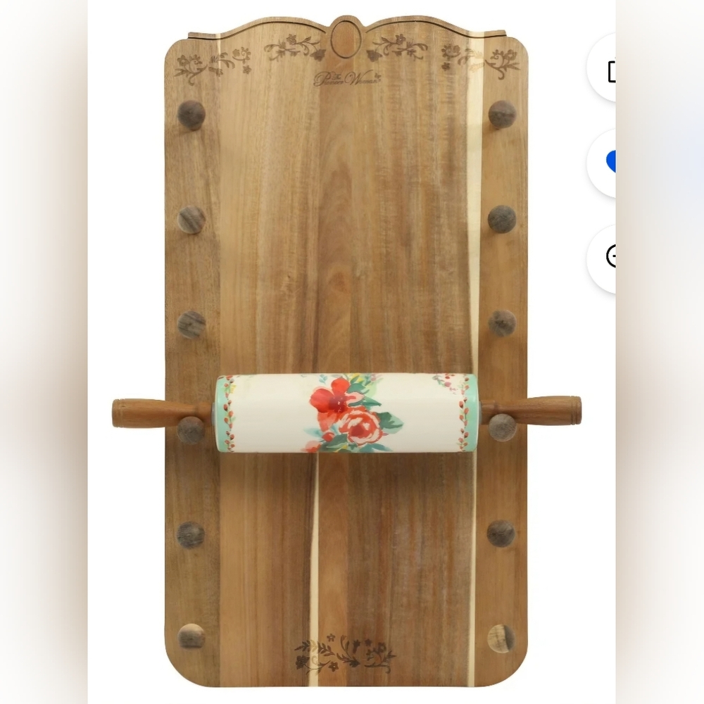 Pioneer Woman Rolling Pin/ Holder Set